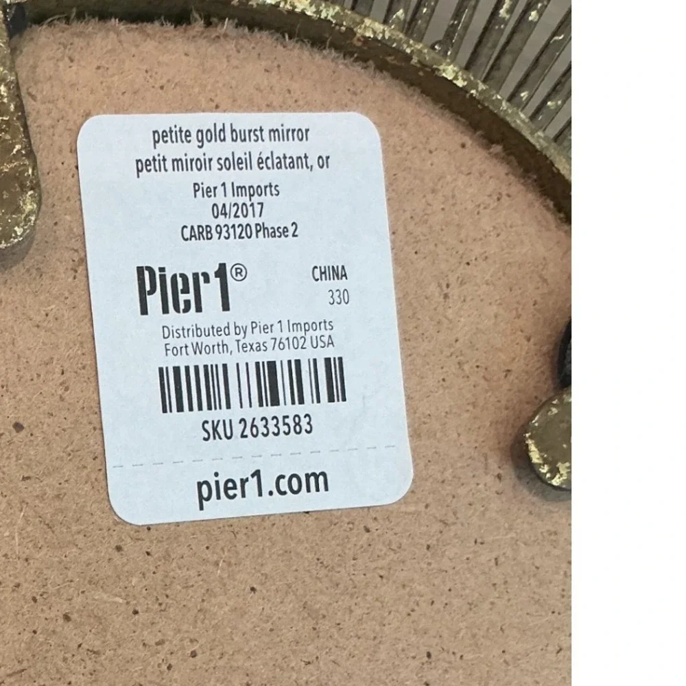 Pier 1 Gold Burst Mirror 16